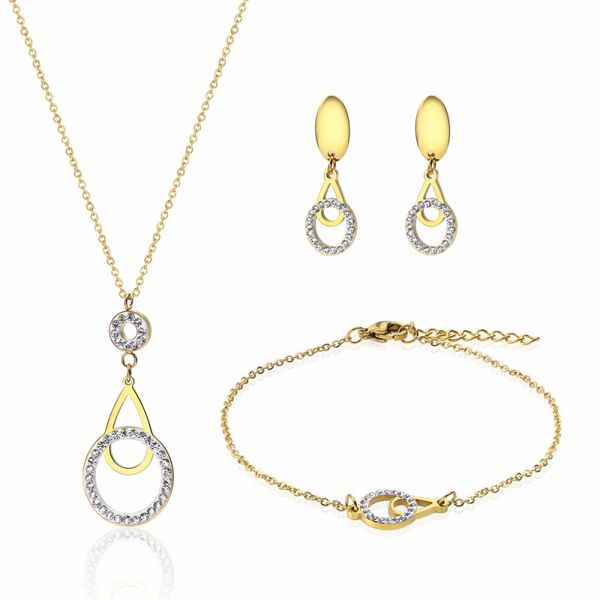 luxury 18k gold 3pcs jewelry sets water drop crystals earring bracelets necklace jewelry set for women, Black
luxury 18k gold 3pcs jewelry sets water drop crystals earring bracelets necklace jewelry set for women, Black