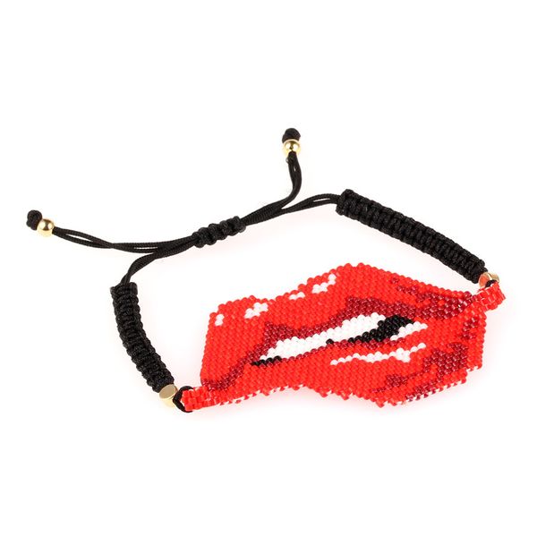 new accessories bite lips mouth female bracelet miyuki rice beads woven fashion red lip bracelet, Golden;silver
new accessories bite lips mouth female bracelet miyuki rice beads woven fashion red lip bracelet, Golden;silver