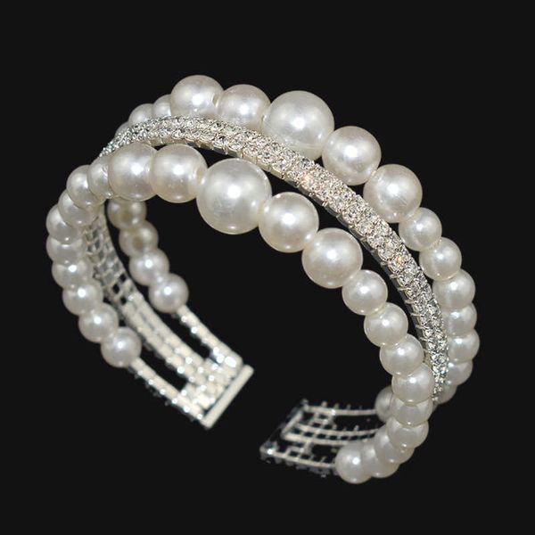 elegant trendy women's/girl's silver plated pearl rhinestone cuff bangles crystal bracelets & bangles jewelry gift q0719, Black
elegant trendy women's/girl's silver plated pearl rhinestone cuff bangles crystal bracelets & bangles jewelry gift q0719, Black