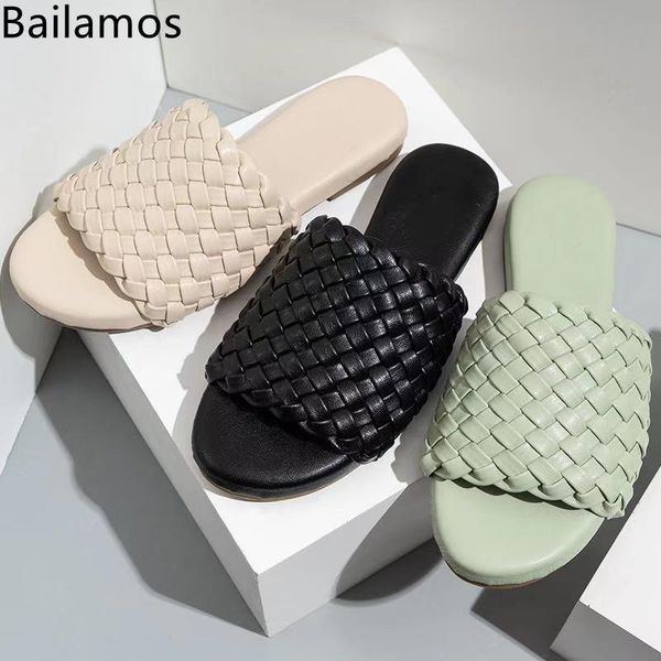 bailamos 2021 fashion women slippers thick bottom flat heel ladies sandals pu woven casual open toe woman outdoor shoes, Black
bailamos 2021 fashion women slippers thick bottom flat heel ladies sandals pu woven casual open toe woman outdoor shoes, Black