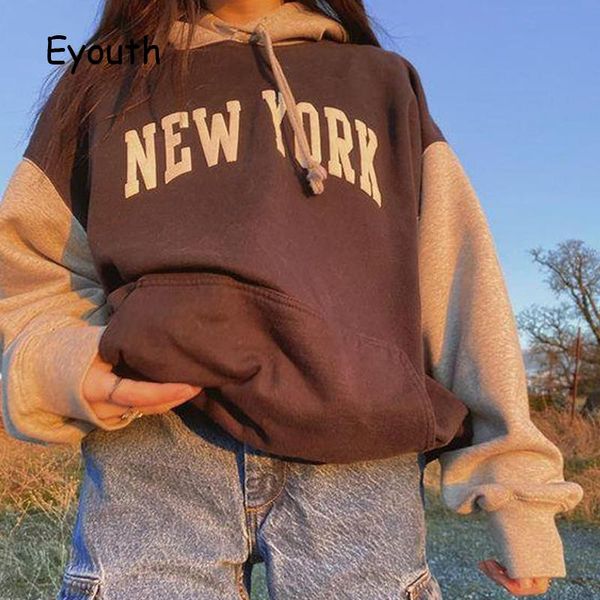casual brown stitching hoodie letter loose kangaroo pocket pullover drawstring hooded female student autumn and winter women's hoodies, Black
casual brown stitching hoodie letter loose kangaroo pocket pullover drawstring hooded female student autumn and winter women's hoodies, Black
