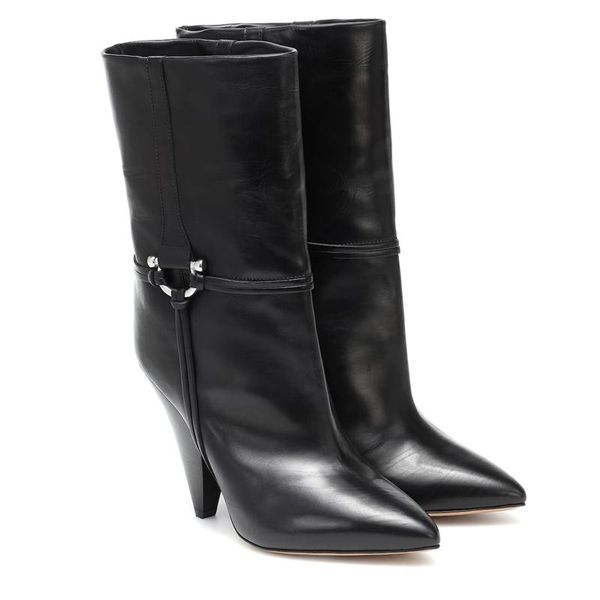 boots mkkhou fashion short women 2021 genuine leather pointed toe cone-shaped heel 7cm high mid-tube show, Black
boots mkkhou fashion short women 2021 genuine leather pointed toe cone-shaped heel 7cm high mid-tube show, Black