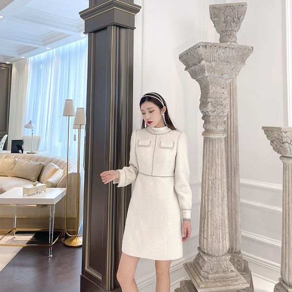casual drs anfiona 21 autumn french tweed woven small fragrance heavy industry ironed diamond long sleeve drs, Black;gray
casual drs anfiona 21 autumn french tweed woven small fragrance heavy industry ironed diamond long sleeve drs, Black;gray