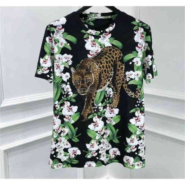t shirts spring 20ss arrival leopard floral print famous brand tee t shirts clothing for men, White;black
t shirts spring 20ss arrival leopard floral print famous brand tee t shirts clothing for men, White;black