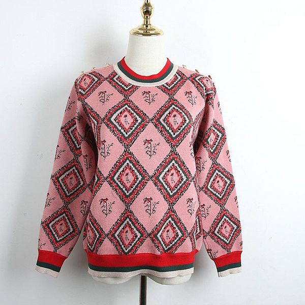 women's sweaters geometric diamond-shaped sweater women retro-style autumn and winter loose lazy long-sleeved round-collar, White;black
women's sweaters geometric diamond-shaped sweater women retro-style autumn and winter loose lazy long-sleeved round-collar, White;black