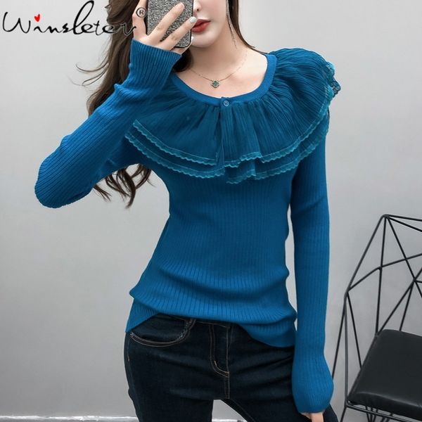 women's sweaters autumn winter knitted women long sleeve ruffles thin knit ropa mujer pullover elegant kobieta swetry m07701 twby, White;black
women's sweaters autumn winter knitted women long sleeve ruffles thin knit ropa mujer pullover elegant kobieta swetry m07701 twby, White;black