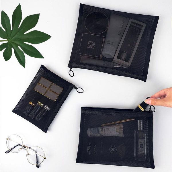 cosmetic bags & cases 2021 korean travel portable storage bag black mesh wash three-piece
cosmetic bags & cases 2021 korean travel portable storage bag black mesh wash three-piece