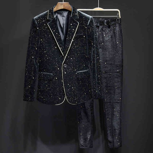 men's suits & blazers korean slim two piece men trendy wedding dress traje hombre formal 2021 grooms casual golden velvet tuxedo 0, White;black
men's suits & blazers korean slim two piece men trendy wedding dress traje hombre formal 2021 grooms casual golden velvet tuxedo 0, White;black