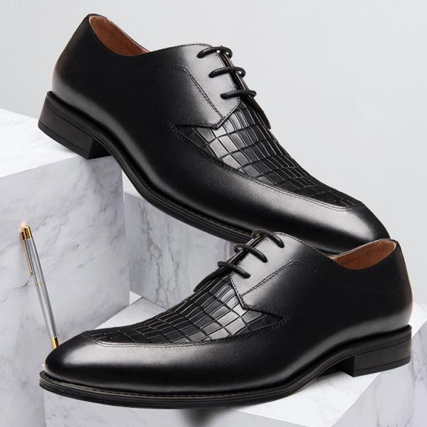 dress shoes plus size fashion genuine leather formal round toe derby men's heeled wedding party oxfords for bride jns179, Black
dress shoes plus size fashion genuine leather formal round toe derby men's heeled wedding party oxfords for bride jns179, Black