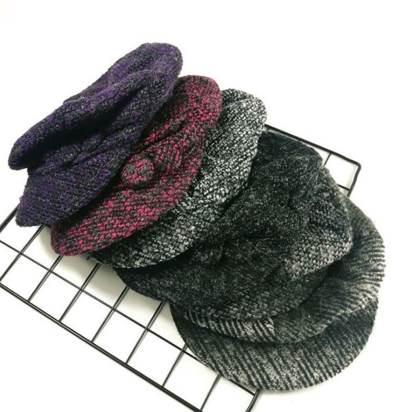 autumn and winter woollen bud hat british retro pumpkin octagonal hats, Blue;gray
autumn and winter woollen bud hat british retro pumpkin octagonal hats, Blue;gray