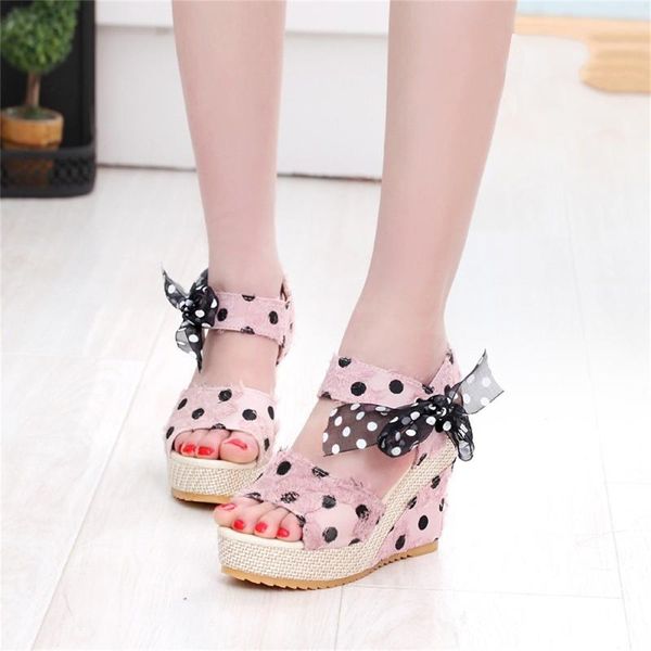 sandals women's 2021 wedges shoes dot bow lace up women summer platform thick bottom sweet sandalias mujer, Black
sandals women's 2021 wedges shoes dot bow lace up women summer platform thick bottom sweet sandalias mujer, Black