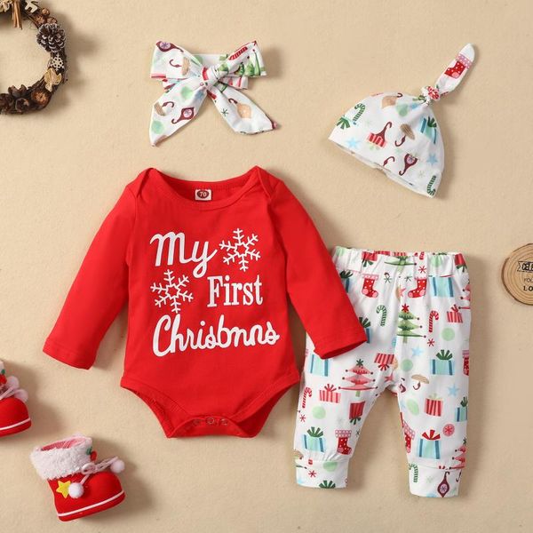 clothing sets autumn 4pcs baby girls boys christmas outfits infant letter print long-sleeve rompers pants hat headband 0-18m, White
clothing sets autumn 4pcs baby girls boys christmas outfits infant letter print long-sleeve rompers pants hat headband 0-18m, White