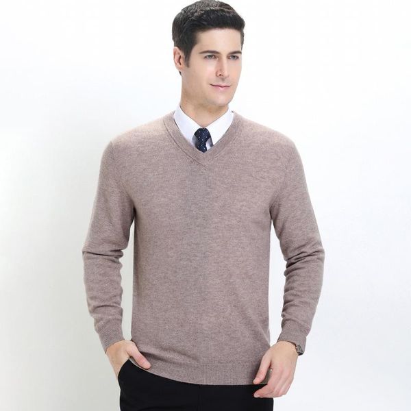 men's sweaters 2021 winter cashmere sweater v-neck thickened middle-aged male dad base solid color slim casual pullover, White;black
men's sweaters 2021 winter cashmere sweater v-neck thickened middle-aged male dad base solid color slim casual pullover, White;black