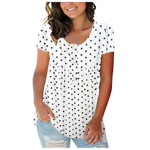 women's t-shirt polka dot pattern printing womens tee shirts o-neck summer female short sleeve casual ladies clothing, White
women's t-shirt polka dot pattern printing womens tee shirts o-neck summer female short sleeve casual ladies clothing, White