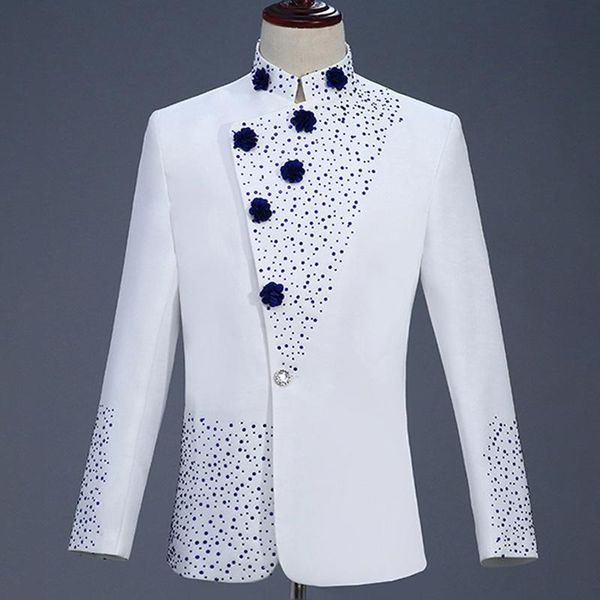 men's suits & blazers mens white luxury diamond floral print unique design party wedding groom stage tuxedo dress suit with pants slim, White;black
men's suits & blazers mens white luxury diamond floral print unique design party wedding groom stage tuxedo dress suit with pants slim, White;black
