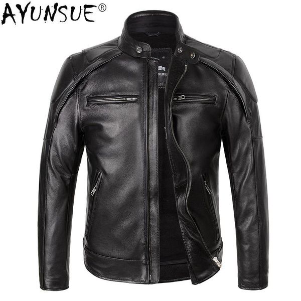 men's leather & faux ayunsue genuine jacket men cow coat motorcycle autumn winter man plus size real 2021 kj, Black
men's leather & faux ayunsue genuine jacket men cow coat motorcycle autumn winter man plus size real 2021 kj, Black