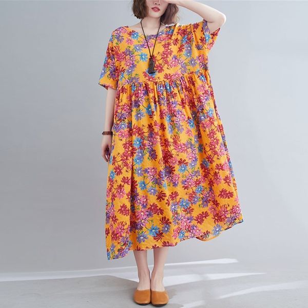 oversized women cotton linen long dress new arrival summer vintage style floral print loose female casual dresses s3551 210412, Black;gray
oversized women cotton linen long dress new arrival summer vintage style floral print loose female casual dresses s3551 210412, Black;gray