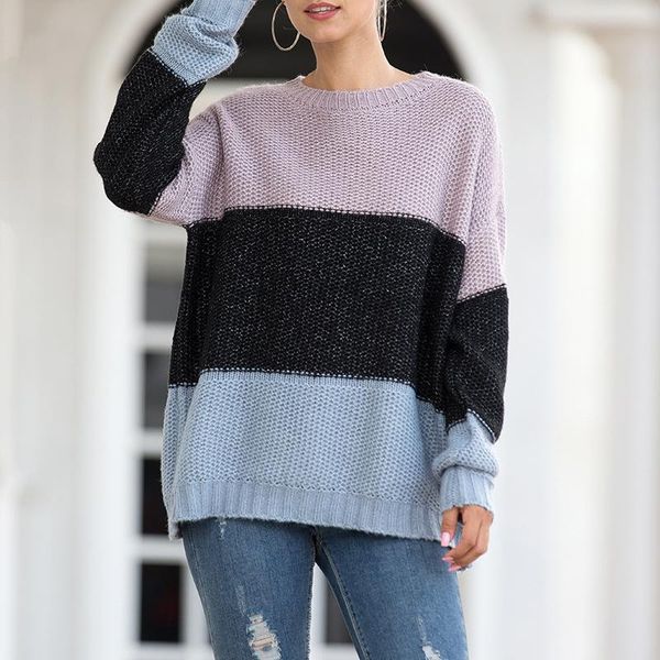 casual women striped loose sweater ladies o-neck pullover knitted female long sleeve autumn spring for ol women's sweaters, White;black
casual women striped loose sweater ladies o-neck pullover knitted female long sleeve autumn spring for ol women's sweaters, White;black