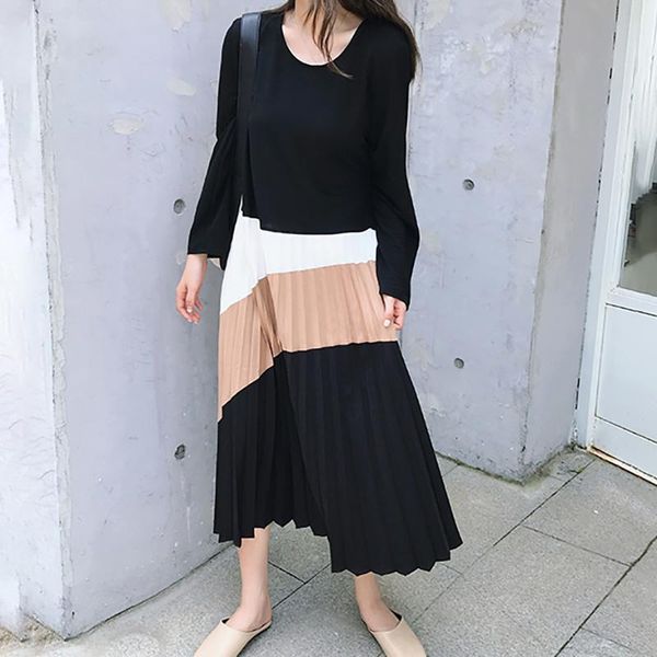 casual dresses fashion tide autumn panelled loose large size slim o collar full sleeve temperament women the dress ai751, Black;gray
casual dresses fashion tide autumn panelled loose large size slim o collar full sleeve temperament women the dress ai751, Black;gray