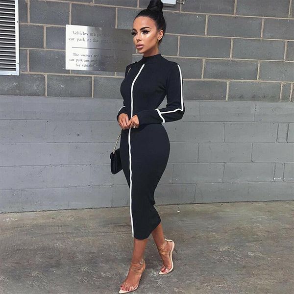 casual dresses elegant summer women long seeve slim dress ladies pencil o neck bodycon, Black;gray
casual dresses elegant summer women long seeve slim dress ladies pencil o neck bodycon, Black;gray