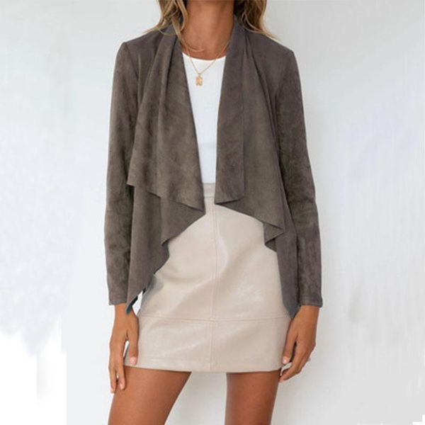 women's jackets autumn women fashion long sleeve solid color turn-down collar coat female casual jacket slim fit irregular ladies clot, Black;brown
women's jackets autumn women fashion long sleeve solid color turn-down collar coat female casual jacket slim fit irregular ladies clot, Black;brown