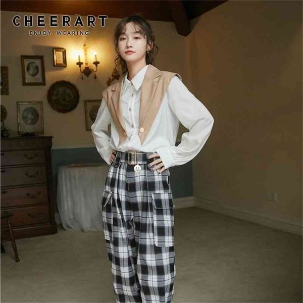 autumn korean blouse women long sleeve r white button up collar shirt with cape fashion clothing 210427
autumn korean blouse women long sleeve r white button up collar shirt with cape fashion clothing 210427