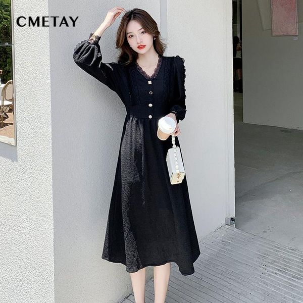casual dresses retro puff sleeve black dress women autumn 2021 korean version of the v neck long sleeved lace stitching party club, Black;gray
casual dresses retro puff sleeve black dress women autumn 2021 korean version of the v neck long sleeved lace stitching party club, Black;gray