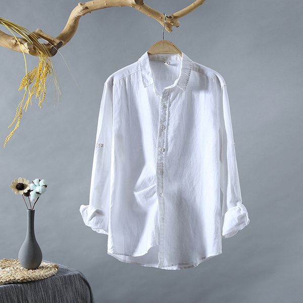 white long sleeve linen shirt men's casual sunscreen comfortable breathable soft cotton linen shirt trend men's m0501, White;black
white long sleeve linen shirt men's casual sunscreen comfortable breathable soft cotton linen shirt trend men's m0501, White;black
