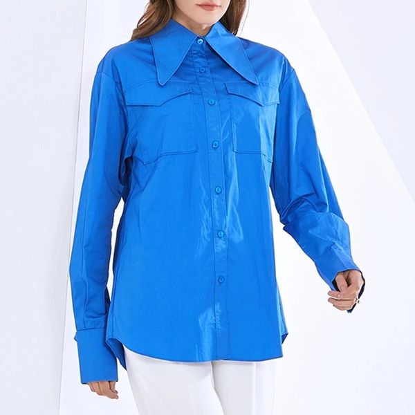 women's blouses & shirts european and american retro lapel single-breasted loose shirt kpzs, White
women's blouses & shirts european and american retro lapel single-breasted loose shirt kpzs, White