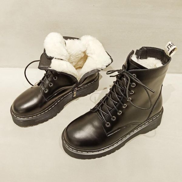 boots cow patent leather real wool platform mid heels ankle motorcycle women shoes thick lace up short, Black
boots cow patent leather real wool platform mid heels ankle motorcycle women shoes thick lace up short, Black