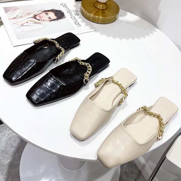 summer elegant women beige closed toe low heels slides black pu leather metal flat slippers mules casual lady slip on shoes
summer elegant women beige closed toe low heels slides black pu leather metal flat slippers mules casual lady slip on shoes