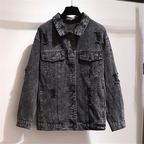 women's jackets 2021 autumn jean jacket for women loose casual denim vintage coats female outwear feminine large size 5xl 6xl m320, Black;brown
women's jackets 2021 autumn jean jacket for women loose casual denim vintage coats female outwear feminine large size 5xl 6xl m320, Black;brown