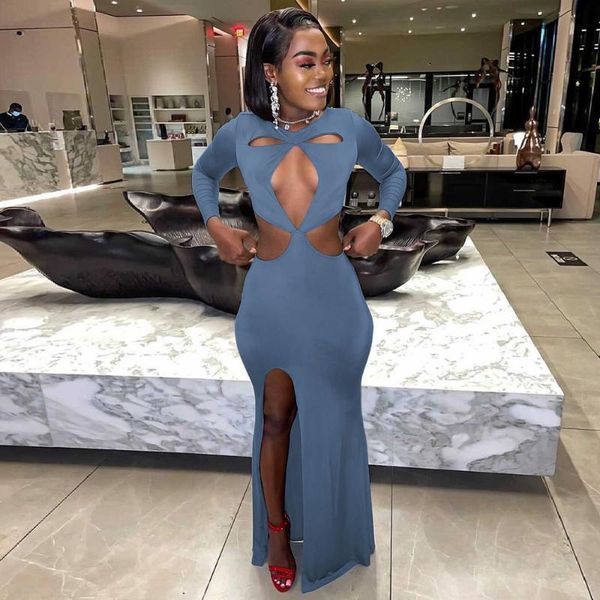 casual dresses 2021 women nightclub fashion solid color long sleeve hollowed out waist open fork bag hip dress, Black;gray
casual dresses 2021 women nightclub fashion solid color long sleeve hollowed out waist open fork bag hip dress, Black;gray