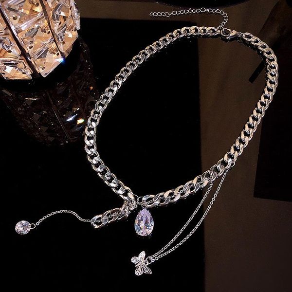 chokers minar stylish waterdrop cz stone butterfly pendant necklace for women chunky cuban chain long tassel necklaces jewelry, Golden;silver
chokers minar stylish waterdrop cz stone butterfly pendant necklace for women chunky cuban chain long tassel necklaces jewelry, Golden;silver