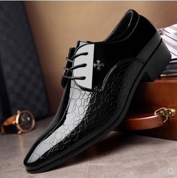 men's pointed-toe shiny leather shoes korean business dress large size all-match casual wedding luxury 2021, Black
men's pointed-toe shiny leather shoes korean business dress large size all-match casual wedding luxury 2021, Black