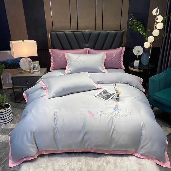 bedding sets light grey embroidery 60s satin washed silk set cotton duvet cover bed linen fitted sheet pillowcases bedclothes
bedding sets light grey embroidery 60s satin washed silk set cotton duvet cover bed linen fitted sheet pillowcases bedclothes