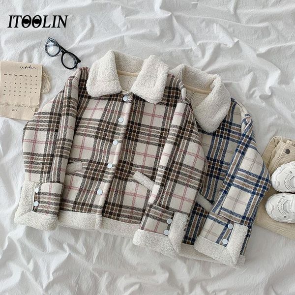 women's jackets itoolin plaid jacket korean fashion clothing for womens cropped fur coat fleece woman coats autumn winter 2021, Black;brown
women's jackets itoolin plaid jacket korean fashion clothing for womens cropped fur coat fleece woman coats autumn winter 2021, Black;brown