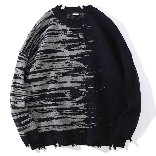 knitted sweater men ripped hole o-neck pullover autumn casual oversize punk streetwear hipster jumper color patchwork knitwear, White;black
knitted sweater men ripped hole o-neck pullover autumn casual oversize punk streetwear hipster jumper color patchwork knitwear, White;black