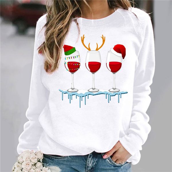 Womens Designer Tshirts Fashion Long Sleeved Christmas Hat Print Spring Autumn Tops For Woman Slim Tees, White
Womens Designer Tshirts Fashion Long Sleeved Christmas Hat Print Spring Autumn Tops For Woman Slim Tees, White