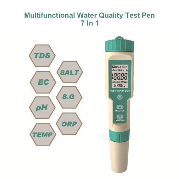 meters 7 in 1 ph/tds/ec/orp/salinity /s. g/temperature meter c-600 water quality tester for drinking water, aquariums ph
meters 7 in 1 ph/tds/ec/orp/salinity /s. g/temperature meter c-600 water quality tester for drinking water, aquariums ph