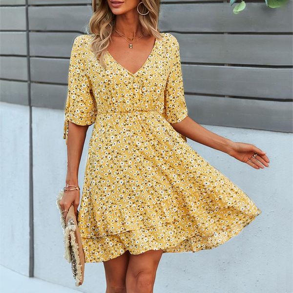 casual dresses summer loose v-neck midi dress women ruffles floral print beach sundress short sleeve elastic waist a-line lace up party, Black;gray
casual dresses summer loose v-neck midi dress women ruffles floral print beach sundress short sleeve elastic waist a-line lace up party, Black;gray