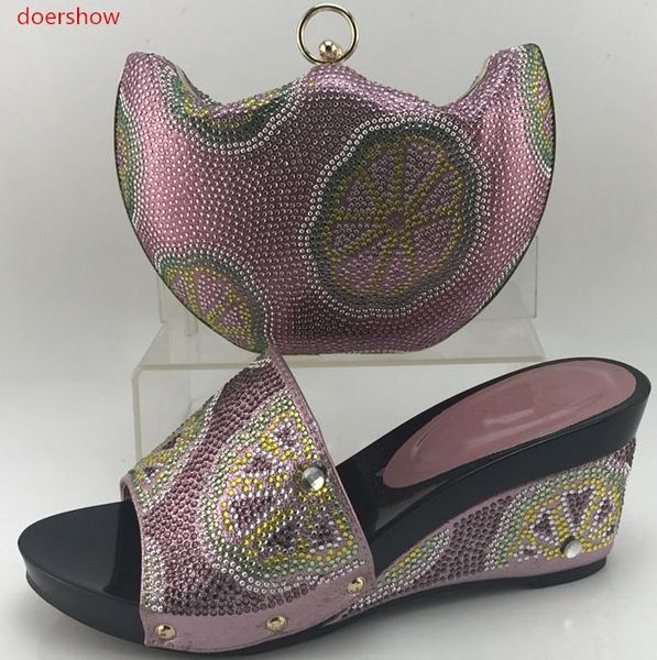 doershow design italian fashion pink pattern shoe and bag to match african women shoes for partywi1-2 dress, Black
doershow design italian fashion pink pattern shoe and bag to match african women shoes for partywi1-2 dress, Black