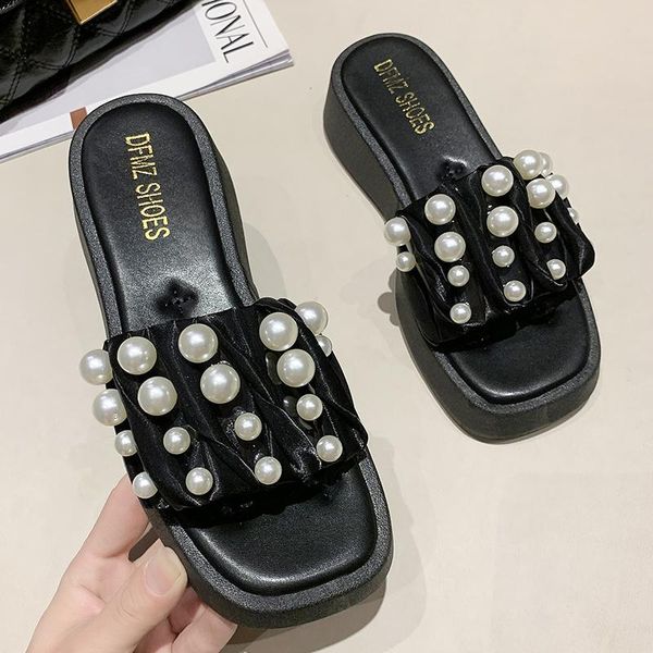 sandals women slippers woman pearl wedge thick bottom flip flops platform shoes white beach slipper, Black
sandals women slippers woman pearl wedge thick bottom flip flops platform shoes white beach slipper, Black