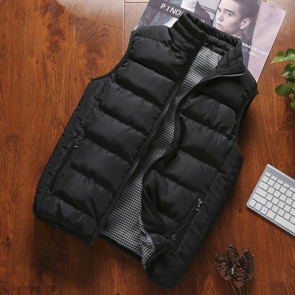 men's vests vest without sleeves casual mens outdoors cotton-padded coats with pockets fashion plus size work male waistcoat, Black;white
men's vests vest without sleeves casual mens outdoors cotton-padded coats with pockets fashion plus size work male waistcoat, Black;white