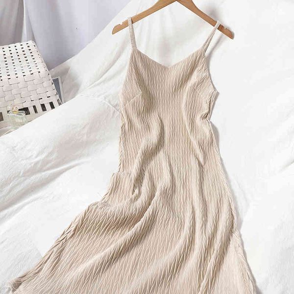 spring autumn elegant v-neck spaghetti strap fall simple all match slip dress chic folds design solid vestido de mujer 210514, Black;gray
spring autumn elegant v-neck spaghetti strap fall simple all match slip dress chic folds design solid vestido de mujer 210514, Black;gray