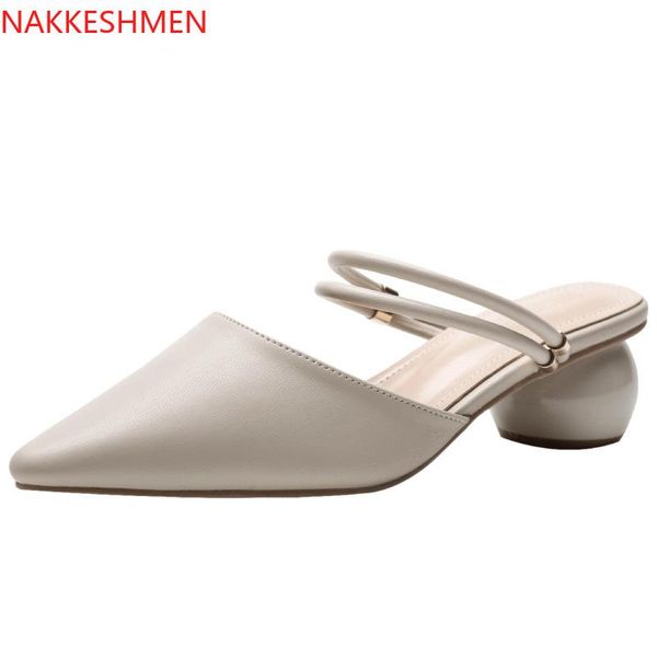 nakkeshmen-thick heel high sandals women 2021 casual slippers wear pointed round heels, Black
nakkeshmen-thick heel high sandals women 2021 casual slippers wear pointed round heels, Black