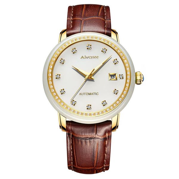 couple watch automatic mechanical 100% jade women watches creative personality classic unique business men wristwatches, Slivery;brown
couple watch automatic mechanical 100% jade women watches creative personality classic unique business men wristwatches, Slivery;brown