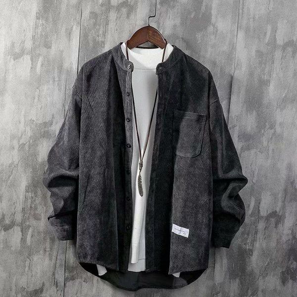 men's casual shirts autumn japanese corduroy long-sleeved shirt hip-hop style jacket, White;black
men's casual shirts autumn japanese corduroy long-sleeved shirt hip-hop style jacket, White;black