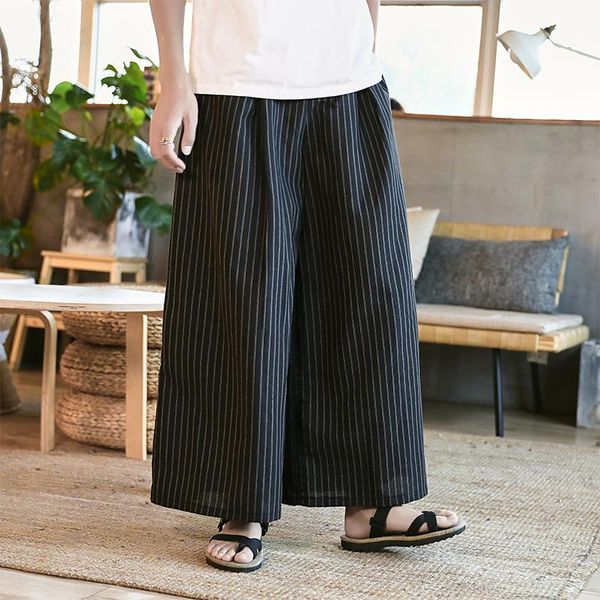 men's pants men cotton linen wide leg harem loose casual fashion trousers comfortable and 3d long thin stripes, Black
men's pants men cotton linen wide leg harem loose casual fashion trousers comfortable and 3d long thin stripes, Black