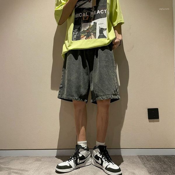 men's shorts clothing high-quality denim summer fashion casual loose straight wide-leg five-point pants overalls, White;black
men's shorts clothing high-quality denim summer fashion casual loose straight wide-leg five-point pants overalls, White;black